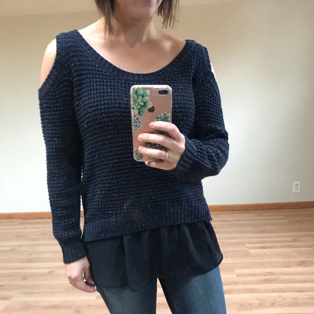 Cold shoulder sweater